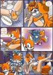  anthro anus blue_eyes breasts canine comic cub dialog duo english_text female fox furry hetero male mammal miles_&quot;tails&quot;_prower milf multiple_tails navel nipples nude open_mouth parent penis pussy pussy_juice raianonzika_(artist) sega smile sonic_(series) spread_legs spreading sweat testicles text vanilla_the_rabbit what young zerbukii_(artist) 