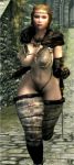  1girl huge_breasts nord running skyrim thick_thighs 
