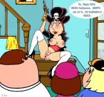  ass cartoon_milf cheating_wife chris_griffin costume dialogue drunk family_guy imminent_sex lois_griffin meg_griffin peter_griffin pirate_hat puffy_pussy red_ass uso_(artist) wet_pussy 