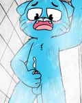  1boy balls blush cartoon_network cat cum gumball_watterson male masturbation nude open_mouth penis pokefound the_amazing_world_of_gumball tongue 