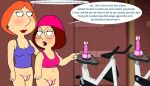 bottomless breasts dildo exercise_bike family_guy lois_griffin meg_griffin puffy_pussy uso_(artist)