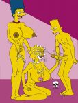  bart_simpson big_breasts breasts cum ejaculation facial incest lisa_simpson marge_simpson masturbation nude pearls penis pussy smile squirting the_fear the_simpsons watching yellow_skin 