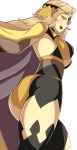  1girl 1girl ass big_breasts blonde_hair breasts brown_eyes fire_emblem fire_emblem_fates glazinbuns headband huge_ass looking_at_viewer looking_back nintendo ophelia_(fire_emblem) panties pantyhose sideboob stockings thighs underwear white_background 