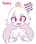  1girl 1girl 1girl boo_(mario) booette breasts crown diives female_only ghost gif high_resolution looking_at_viewer mario_(series) nintendo nipples nude potential_duplicate super_mario_bros. sweat tongue tongue_out white_hair 