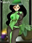  bodysuit breasts erect_nipples kim_possible see-through shego thighs 