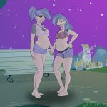  2girls friendship_is_magic kevinsano muh-arts my_little_pony pregnant short_shorts 