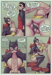  1boy 1girl ass barbara_gordon batgirl batman_(series) breasts comic dc_comics devil_hs dick_grayson fellatio female male nipples penis robin text 