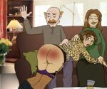 1girl 2girls1boy ass big_ass bitch exhibitionism family humiliation isabelle_cartoons_truestory_toons over_the_knee pervert red_ass slut spanking story true