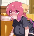  1boy 1boy1girl 1girl 2d 2d_animation all_fours animated big_breasts black_shirt black_thighhighs breasts censored closed_eyes cock_hungry cum cum_feeding cum_hungry cum_in_mouth cum_in_stomach cum_in_throat cum_on_tongue deepthroat drinking drinking_cum fellatio female hands-free heart_eyes heavy_breathing horn horns horny_female hungry hungry_for_more ilulu_(dragon_maid) kobayashi-san_chi_no_maidragon longer_than_30_seconds looking_at_partner looking_pleasured looking_up male male/female miss_kobayashi&#039;s_dragon_maid mizumizuni no_sound penis pink_hair pointy_ears saliva saliva_string saliva_trail sex short_sleeves shortstack sloppy_blowjob solo_focus sound_request stomach stomach_filled_of_cum submissive submissive_female swallowing swallowing_cum sweat throat_bulge twin_tails veiny_penis video x-ray x_fav 