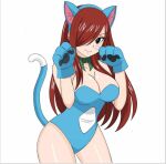  cat_ears cat_tail cosplay erza_scarlet fairy_tail hfxpins neko red_hair 