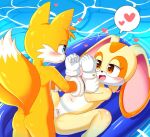  ai_generated completely_nude_female cream_the_rabbit furry furry_female furry_male gloves heart-shaped_pupils looking_at_another miles_&quot;tails&quot;_prower nude_female pool sega sonic_the_hedgehog_(series) vaginal_penetration water 