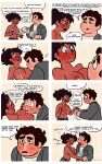  1boy 1girl aged_up big_breasts blush blushing_profusely breast_milk breast_sucking brown_hair canon_couple cartoon_network chubby_male closed_eyes comic comic_strip connie_maheswaran crying crying_with_eyes_open curly_hair dark-skinned_female dark_skin dialogue earrings embarrassed english english_text fully_clothed gushing lactating lactation laughing long_hair looking_at_another looking_at_partner loving_gaze loving_look male/female medium_breasts necklace nervous nipples older pleasure_face relieved sad santan999 short_hair slice_of_life smile speech_bubble steven_quartz_universe steven_universe sucking_breasts surprised text tissue tissue_paper topless topless_female wet_clothes wholesome 