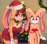  1girl 2023 :3 ai_generated anthro anthro_only areola areola bedroom_eyes bell bell_collar blt_killer blush blush_lines blushing_at_viewer bow bunny bunny_girl bunny_tail christmas christmas_outfit christmas_tree cleft_of_venus clothed_female_nude_female collar collarbone cream_the_rabbit cub daughter dress duo female_only functionally_nude fur furry furry_female furry_only genitals gift gloves high_res high_res high_resolution holding_object housewife humanoid_genitalia humanoid_pussy indoors inside lagomorph lagomorph_humanoid leporid long_ears looking_at_viewer mammal medium_breasts milf milf mobian mostly_nude mother_&amp;_daughter mother_and_child multicolored_body multicolored_ears multicolored_face multicolored_fur multiple_girls nervous nervous_smile nipples orange_eyes pink_nipples pussy pussy rabbit red_clothing red_dress ribbon santa_hat seductive seductive_eyes seductive_look sega sega short_tail shy small_breasts smile sonic_the_hedgehog_(series) stable_diffusion standing tail tan_body tan_fur tight_clothing two_tone_body two_tone_ears two_tone_fur uncensored vanilla_the_rabbit white_countershading white_fur white_gloves younger_female 