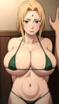  ai_generated big_breasts bikini breasts huge_breasts looking_at_viewer mature_female milf naruto navel stable_diffusion tsunade 