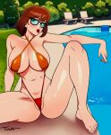  big_breasts cameltoe glasses micro_bikini scooby-doo spread_legs thighs velma_dinkley 