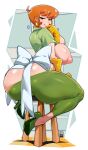  1girl alternate_version_available ass bayeuxman breasts cartoon_network dexter&#039;s_laboratory dexter&#039;s_mom female hips huge_ass huge_breasts light-skinned_female light_skin mature_female milf naughty_face nipples orange_hair sideboob solo thick_thighs thighs wide_hips 