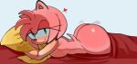  1girl amy_rose anthro ass bed bed_sheet bedroom_eyes big_ass blanket breasts butt_jiggle completely_naked completely_nude completely_nude_female dat_ass female female_only fiinel furry heart hedgehog laying_down laying_on_bed laying_on_stomach light-skinned_female light_skin lipon_note looking_at_viewer nude pillow pillow_grab pink_fur sega smile solo solo_female solo_focus sonic_the_hedgehog_(series) tail 