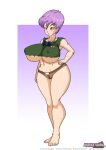 1girl 1girl 1girl abs absurd_res alternate_version_available artist_logo artist_name athletic_female barefoot belt belt_buckle big_breasts blue_eyes blush breasts cameltoe character_request clothed clothes clothing dragon_ball female_only full_body general_violet goggles goggles_around_neck hair hand_on_hip high_res high_resolution hips huge_breasts looking_at_another looking_away micro_shorts navel nipple_bulge nipples purple_hair red_ribbon_army riffsandskulls shorts shounen_jump shueisha simple_background tank_top teeth thick_thighs thighs toei_animation topwear very_high_resolution wide_hips