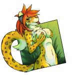  chazatrix furry holding_breasts kansi leopard tail 