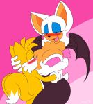  2014 age_difference anthro bat big_breasts blush breast_suck breastfeeding breasts canine female fox furry hand_on_head hugging male mammal miles_&quot;tails&quot;_prower rouge_the_bat sega smile sonic_(series) supersonicrulaa wings 