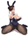  1girl 1girl big_breasts breasts brown_hair bunny_ears bunny_girl bunnysuit chun-li clothed clothed_female donburikazoku female_focus female_only hair_bun high_heels high_res long_hair mature mature_female pantyhose solo_female solo_focus street_fighter thick_thighs video_game_character video_game_franchise 