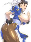  1girl 1girl asian_female big_breasts brown_hair capcom chinese_clothes chun-li clothed clothed_female female_focus female_only hair_bun high_res kotoyoshi kotoyoshi_yumisuke long_hair mature mature_female nipples solo_female solo_focus street_fighter video_game_character video_game_franchise 
