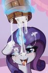  aftersex blue_eyes cum cum_drip cum_in_mouth cum_string excessive_cum feral friendship_is_magic horn looking_at_viewer magic my_little_pony rarity_(mlp) ratofdrawn tongue tongue_out unicorn 