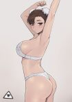  1girl 1girl 1girl armpits ass big_ass big_breasts blush bra breasts brown_eyes brown_hair chun-li clothed clothed_female donburikazoku female_focus female_only long_hair mature mature_female panties side_view solo_female solo_focus street_fighter tagme thong underwear video_game_character video_game_franchise white_background 
