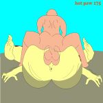  1girl beach folding_chair_position hot_paw_175 penis_in_pussy yellow_skin zombie_girl 
