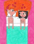  1boy 1girl bed bedroom breasts hearts isabella_garcia-shapiro lying_on_bed matiriani28 nipples phineas_and_ferb phineas_flynn pillows tagme 
