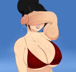  1girl avatar:_the_last_airbender azula big_breasts big_penis bikini blush breasts cleavage disembodied_penis dripping erection g3mma penis penis_on_face straight 