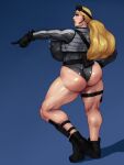  1girl ass big_ass big_breasts blonde_hair breasts capcom clothing female_only goggles goggles_on_head hair headset huge_ass huge_breasts kolin large_ass muscular_female night_vision_goggles nipple_bulge rampage0118 seductive street_fighter thick_thighs video_games 