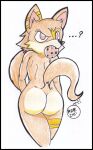  anthro ass cookies cub cute eve food furry furry_female furry_only looking_back rdk reddragonkan traditional_media traditional_media_(artwork) wolf 
