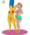  big_breasts breasts family_guy hair lois_griffin marge_simpson milf the_simpsons topflite white_background yellow_skin 