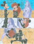 1boy 2_girls beach brown_hair comic crossover disney disney_channel green_eyes licking_pussy lipstick madam_mim mickey_mouse minnie_mouse mouse penis_in_mouth purple_hair shrekrulez the_sword_in_the_stone witch 