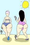 1futa 1girl beach big_ass big_ass big_testicles bikini ignacia_barraza javiera_yuri metalpipe55_(artist) original