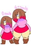 1female 1girl alternate_universe ass ass_expansion bete_noire betty_noire big_ass big_breasts boots breast_expansion breasts brown_hair female_only glitchtale huge_breasts little_girl mochikirb pink_eyes pink_hair pink_shirt purple_shirt short_hair solo tagme thick_thighs thunder_thighs transformation undertale_au white_background