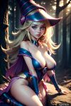  1girl ai_generated bare_shoulders blonde_hair breasts cleavage dark_magician_girl female_only long_hair trynectar.ai yu-gi-oh! 