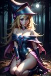  1girl ai_generated bare_shoulders blonde_hair breast cleavage dark_magician_girl female_only long_hair trynectar.ai yu-gi-oh! 