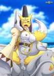  bbmbbf beach big_breasts blush creampie cum cum_in_pussy cum_inside digihentai digimon digimon_tamers erect_nipples girl_on_top looking_down metaletemon open_mouth palcomix penetration pussy pussy_penetration reverse_cowgirl_position taomon vaginal 