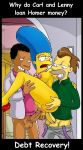  breasts carl_carlson double_penetration erect_penis lenny_leonard marge_simpson nipples nude shaved_pussy the_simpsons thighs 