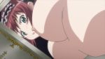 16:9_aspect_ratio 1girl airi_(queen&#039;s_blade) areola arms_(company) big_breasts blush bouncing_breasts breasts gif green_eyes hanging_breasts headband looking_at_viewer maid nipples queen&#039;s_blade red_hair rin-sin screen_capture topless