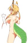 1girl dragon elbow_gloves horns inkerton-kun looking_back miss_kobayashi&#039;s_dragon_maid tail tohru_(dragon_maid)