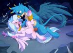 1boy 1girl 2018 english_text friendship_is_magic gallus gryphon hioshiru hippogryph interspecies male/female my_little_pony sex silverstream tail vaginal vaginal_penetration