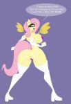  1girl animal_ears anthro ass big_ass big_breasts blue_eyes breasts cum cum_on_ass equine fluttershy friendship_is_magic from_behind gloves huge_ass huge_breasts jrvanesbroek kaixxxcorner long_hair mask my_little_pony pasties pink_hair sideboob suggestive_fluid tail text thigh_boots thighs titty_vixen_(character) wide_hips wings yellow_fur 