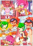  3girls amy_rose bbmbbf cosmo_the_seedrian hooters mobian mobian_(species) mobian_hooters mobians mobius_unleashed palcomix sega shade_the_echidna sonic_(series) sonic_the_hedgehog_(series) sonic_x 