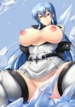 1girl 1girl 1girl akame_ga_kill! areola artist_request big_breasts blue_eyes blue_hair esdeath female_only huge_breasts long_hair looking_at_viewer nipples pale-skinned_female pale_skin smile uncensored upper_body 