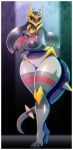  1girl 1girl absurd_res anthro anthrofied areola big_breasts border breast_rest breast_squish breasts dragon genitals giratina hair huge_breasts legendary_pok&eacute;mon long_hair long_legs looking_at_viewer nintendo nipples non-mammal_breasts nude nythe origin_forme_giratina pok&eacute;mon pok&eacute;mon_(species) pok&eacute;morph pussy r-mk scalie squish standing thick_thighs video_games white_border wide_hips 