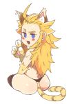 1girl ass blonde_hair blue_eyes bravely_default:_flying_fairy cat_ears cat_paws edea_lee inkerton-kun looking_back square_enix tail thong 