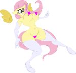  1girl animal_ears anthro areola big_breasts blue_eyes bouncing_breasts breasts elbow_gloves equine fluttershy fluttershy_(mlp) friendship_is_magic huge_breasts jrvanesbroek large_breasts mask my_little_pony pasties pink_hair tail teeth thigh_high_boots thighs titty_vixen_(character) wide_hips wings yellow_fur 